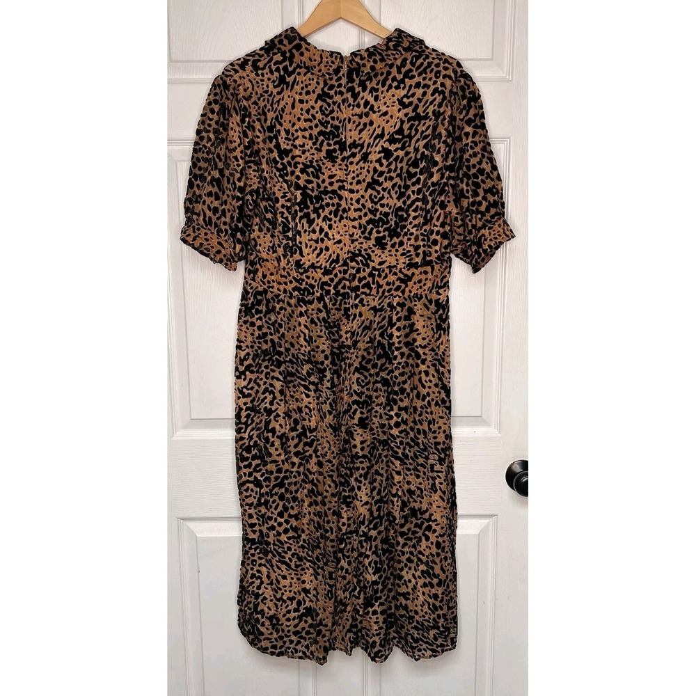 Ivy City Co Womens XXL Anna Embossed Leopard Print Short Sleeve Midi Dress - Picture 6 of 9